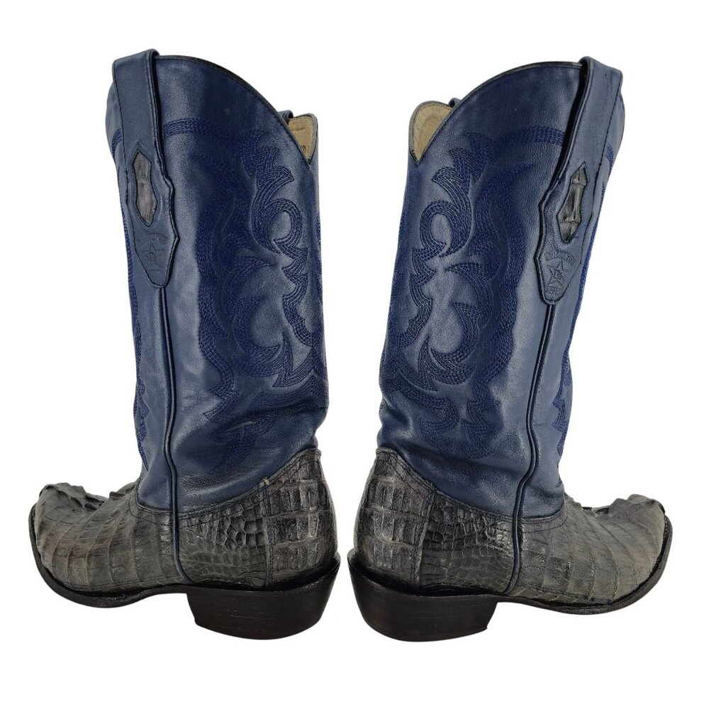 Los Altos Mens Size 10EE Blue Genuine Exotic Crocodile Leather Cowboy Western Bo - Picture 5 of 16